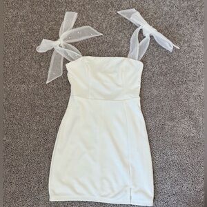 Lulus Tie-Shoulder White Mini Dress